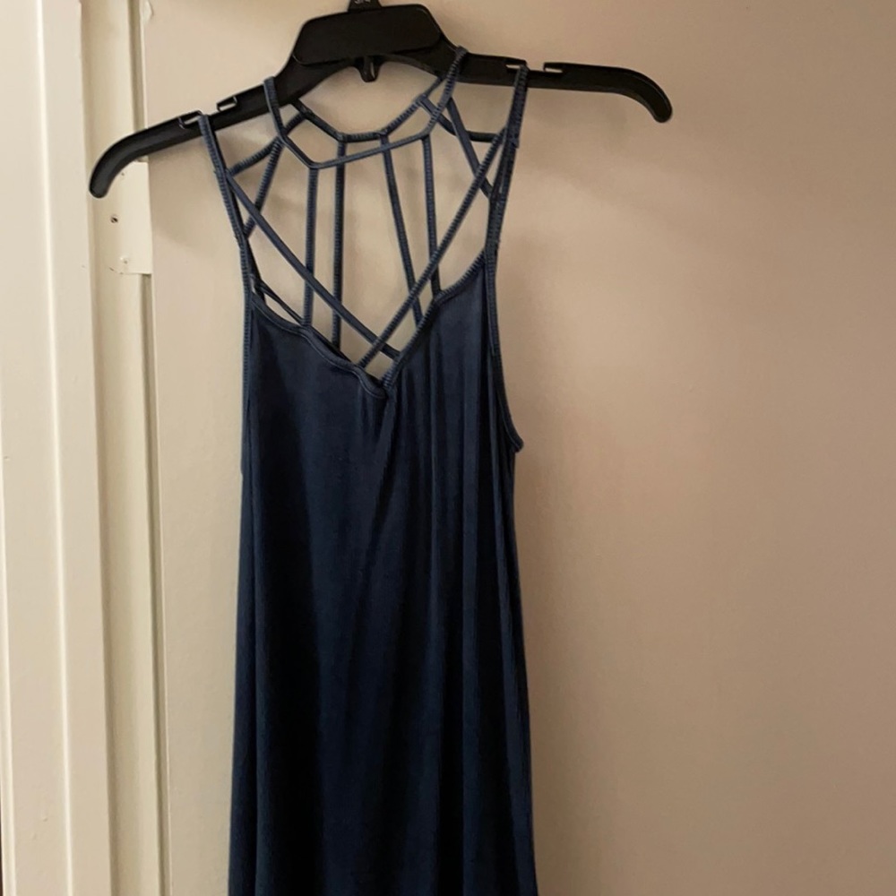 AE dark blue cage tank top